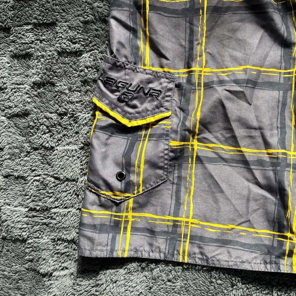 Laguna Plaid Board Shorts Y2K Surf Swim Trunks Small